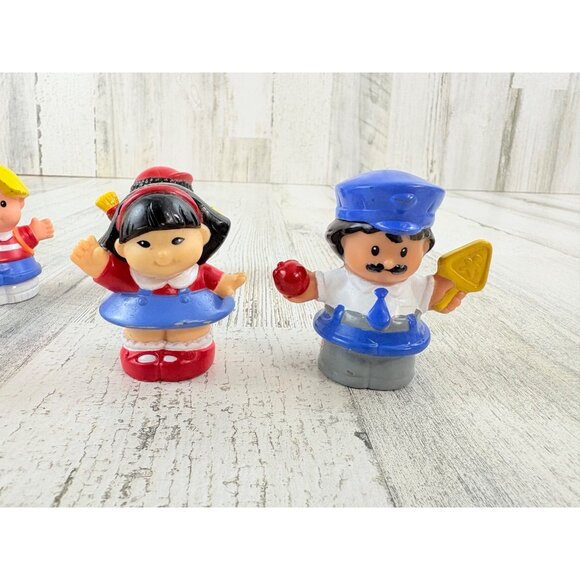 Fisher-Price Little People Figures Lot 6 Teacher Student Crossing Guard Backpack - Picture 4 of 8